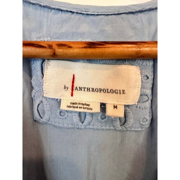 Anthropologie Medium Somerset Mini Dress Eyelet Edition Light Blue - Picture 4 of 7